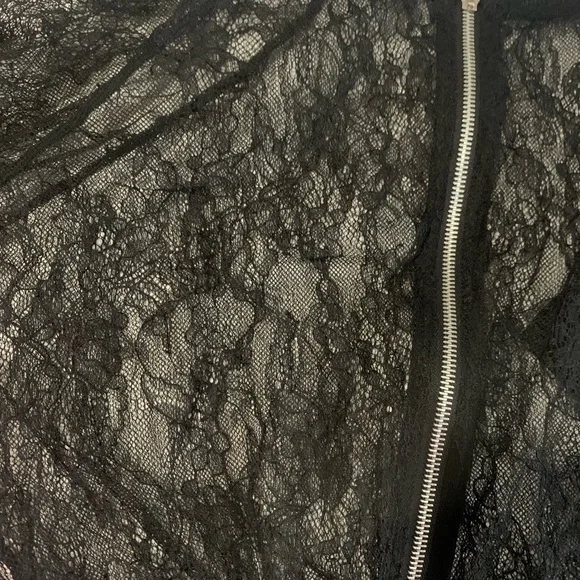 Zara Lace Bomber Jacket black lace small long sleeve - Picture 12 of 12